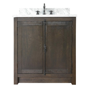 Bellaterra 400100-BA-WMR 31" Wood Single Vanity w/ Counter Top and Sink (Brown Ash)