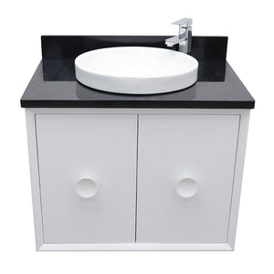 Bellaterra 400400-CAB-WH-BGRD 31" Single Wall Mount w/ Counter Top and Sink (White)