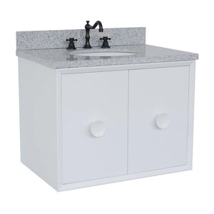 Bellaterra 400400-CAB-WH-GYO 31" Single Wall Mount w/ Counter Top and Sink (White)