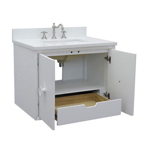 Bellaterra 400400-CAB-WH-WER 31" Single Wall Mount w/ Counter Top and Sink (White)