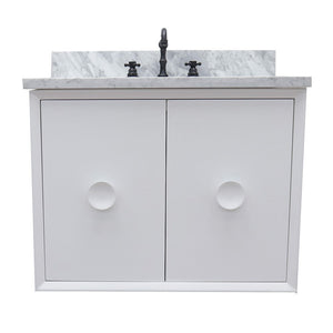Bellaterra 400400-CAB-WH-WMR 31" Single Wall Mount w/ Counter Top and Sink (White)