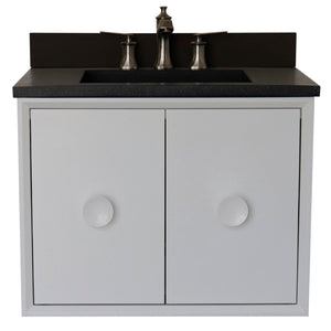 Bellaterra 400400C-WH-CTBL 31" Wood Single Vanity w/ Concrete Top Rectangle Sink (White)