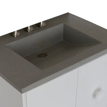 Load image into Gallery viewer, Bellaterra 400400C-WH-CTDG 31&quot; Wood Single Vanity w/ Concrete Top Rectangle Sink (White)