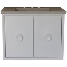 Load image into Gallery viewer, Bellaterra 400400C-WH-CTWH 31&quot; Wood Single Vanity w/ Concrete Top Rectangle Sink (White)