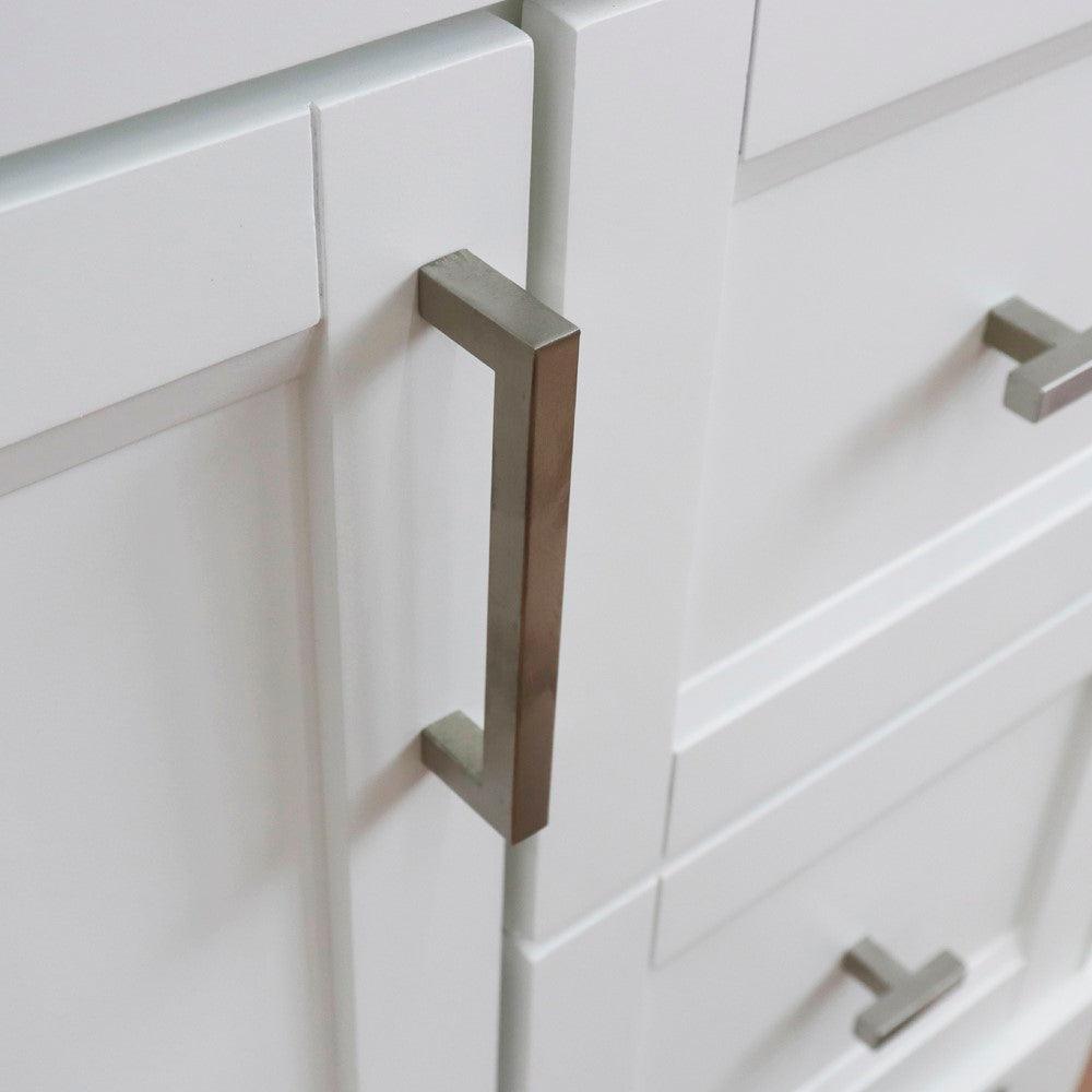 Bellaterra 400700-36L-BU-DG-WH 36" Single Sink Vanity - Cabinet Only - Left Door , White, Handles