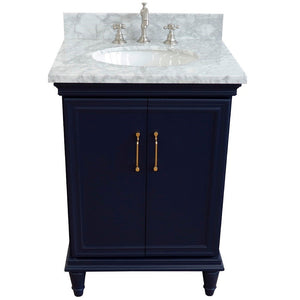 Bellaterra 25" Wood Single Vanity w/ Counter Top and Sink 400800-25-BU-WMO (Blue)