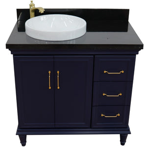 Bellaterra Blue 37" Single Vanity w/ Counter Top and Left Sink-Left Door 400800-37L-BU-BGRDL