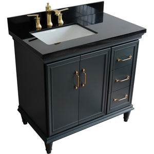 Bellaterra Dark Gray 37" Single Vanity w/ Counter Top and Left Sink-Left Door 400800-37L-DG-BGRL