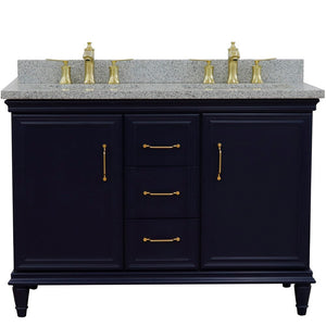 Bellaterra Forli 49" Freestanding Double Vanity with Counter Top and Sink Blue Finish 400800-49D-BU