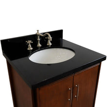 Load image into Gallery viewer, Bellaterra 25&quot; Walnut Wood Single Vanity w/ Counter Top and Sink 400901-25-WA-BGO (Black Galaxy Granite)