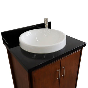 Bellaterra 25" Walnut Wood Single Vanity w/ Counter Top and Sink 400901-25-WA-BGRD (Black Galaxy Granite)