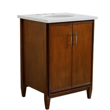 Load image into Gallery viewer, Bellaterra 25&quot; Walnut Wood Single Vanity w/ Counter Top and Sink 400901-25-WA-WEO (White Quartz)