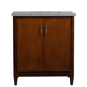 Bellaterra 400901-31-WA-GYR 31" Single Sink Vanity in Walnut Finish with Counter Top and Sink Gray Granite