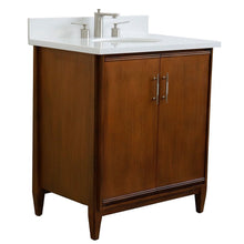 Load image into Gallery viewer, Bellaterra 400901-31-WA-WEO 31&quot; Single Sink Vanity in Walnut Finish with Counter Top and Sink White Quartz