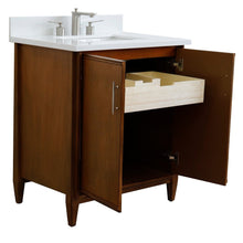 Load image into Gallery viewer, Bellaterra 400901-31-WA-WER 31&quot; Single Sink Vanity in Walnut Finish with Counter Top and Sink White Quartz