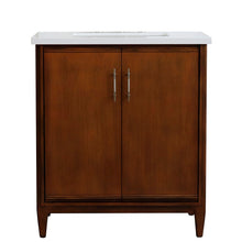 Load image into Gallery viewer, Bellaterra 400901-31-WA-WER 31&quot; Single Sink Vanity in Walnut Finish with Counter Top and Sink White Quartz
