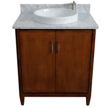 Load image into Gallery viewer, Bellaterra 400901-31-WA-WMRD 31&quot; Single Sink Vanity in Walnut Finish with Counter Top and Sink White Carrara Marble