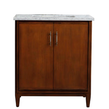 Load image into Gallery viewer, Bellaterra 400901-31-WA-WMR 31&quot; Single Sink Vanity in Walnut Finish with Counter Top and Sink White Carrara Marble