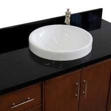 Load image into Gallery viewer, Bellaterra 49&quot; Single Sink Vanity in Walnut Finish with Counter Top and Sink 400901-49S-WA, Black Galaxy Granite / Round, Top View of Sink
