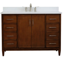 Load image into Gallery viewer, Bellaterra 49&quot; Single Sink Vanity in Walnut Finish with Counter Top and Sink 400901-49S-WA, White Quartz / Oval, Front