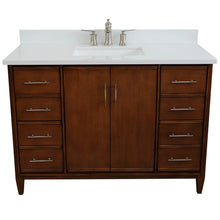 Load image into Gallery viewer, Bellaterra 49&quot; Single Sink Vanity in Walnut Finish with Counter Top and Sink 400901-49S-WA, White Quartz / Rectangle, Front