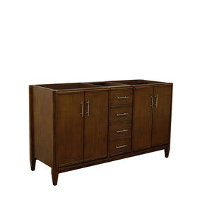  Bellaterra 60" Double Vanity in Walnut Finish - Cabinet Only 400901-60D-WA, Sideview