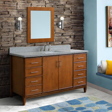 Load image into Gallery viewer, Bellaterra 61&quot; Single Sink Vanity in Walnut Finish with Counter Top and Sink 400901-61S-WA, Gray Granite / Rectangle