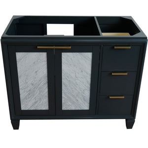 Bellaterra 42" Single Sink Vanity - Cabinet Only 400990-42L, Dark Gray / Left Door, Front