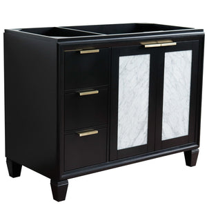 Bellaterra 42" Single Sink Vanity - Cabinet Only 400990-42L, Black / Right Door, Front
