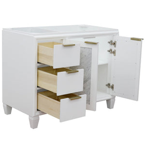 Bellaterra 42" Single Sink Vanity - Cabinet Only 400990-42L, White / Right Door, Open