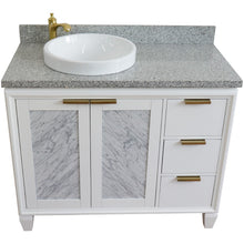 Load image into Gallery viewer, Bellaterra White 43&quot; Single Vanity, Gray Top, Left Doors Round Sink  400990-43L-WH