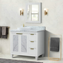 Load image into Gallery viewer, Bellaterra White 43&quot; Single Vanity, White Cararra Top, Left Doors round Sink  400990-43L-WH