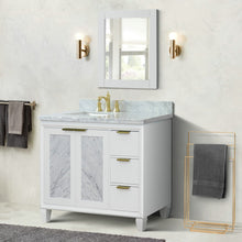 Load image into Gallery viewer, Bellaterra White 43&quot; Single Vanity, White Cararra Top, Left Doors rectangle Sink  400990-43L-WH