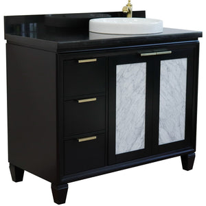 Bellaterra 43" Single Vanity w/ Counter Top and Sink Black Finish - Right Door/Right Sink 400990-43R-BL-BGRDR