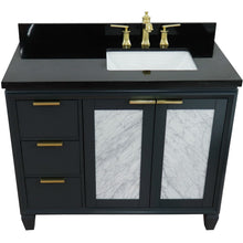 Load image into Gallery viewer, Bellaterra 43&quot; Single Vanity w/ Counter Top and Sink Dark Gray Finish - Right Door/Right Sink 400990-43R-DG-BGRR