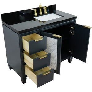 Bellaterra 43" Single Vanity w/ Counter Top and Sink Dark Gray Finish - Right Door/Right Sink 400990-43R-DG-BGRR