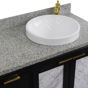 Bellaterra 43" Single Vanity w/ Counter Top and Sink Dark Gray Finish - Right Door/Right Sink 400990-43R-DG-GYRDR