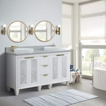Load image into Gallery viewer, Bellaterra White 61&quot; Wood Double Vanity  Grey Top 400990-61D-WH Round