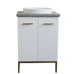 Bellaterra 25" Wood Single Vanity w/ Counter Top and Sink 408001-25-WH-GYRD (White)