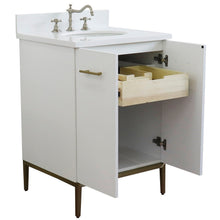 Load image into Gallery viewer, Bellaterra 25&quot; Wood Single Vanity w/ Counter Top and Sink 408001-25-WH-WEO (White)