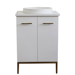 Bellaterra 25" Wood Single Vanity w/ Counter Top and Sink 408001-25-WH-WERD (White)