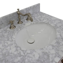Load image into Gallery viewer, Bellaterra 61&quot; Double Sink Vanity in White Finish with Counter Top and Sink 408001-61D-WH, White Carrara Marble / Oval, Sink