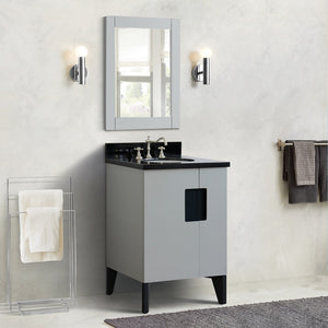 Bellaterra 25" Wood Single Vanity w/ Counter Top and Sink Light Gray Finish 408800-25-LG-BGO