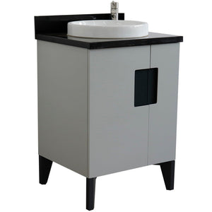 Bellaterra 25" Wood Single Vanity w/ Counter Top and Sink Light Gray Finish 408800-25-LG-BGRD