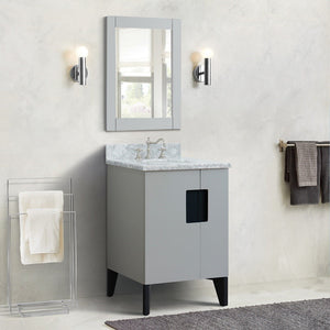 Bellaterra 25" Wood Single Vanity w/ Counter Top and Sink Light Gray Finish 408800-25-LG-WMO