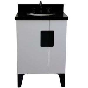 Bellaterra 25" Wood Single Vanity w/ Counter Top and Sink White Finish 408800-25-WH-BGO