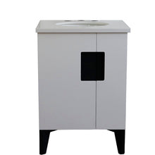 Load image into Gallery viewer, Bellaterra 25&quot; Wood Single Vanity w/ Counter Top and Sink White Finish 408800-25-WH-WEO