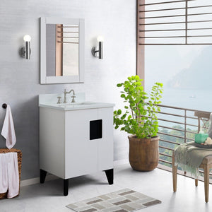 Bellaterra 25" Wood Single Vanity w/ Counter Top and Sink White Finish 408800-25-WH-WER