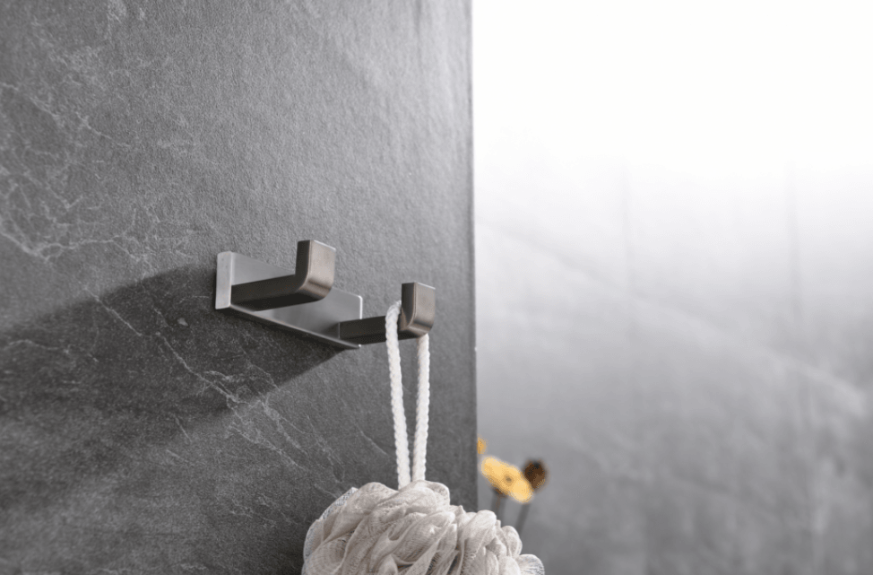 Lexora Bagno Bianca Stainless Steel Double Robe Hook