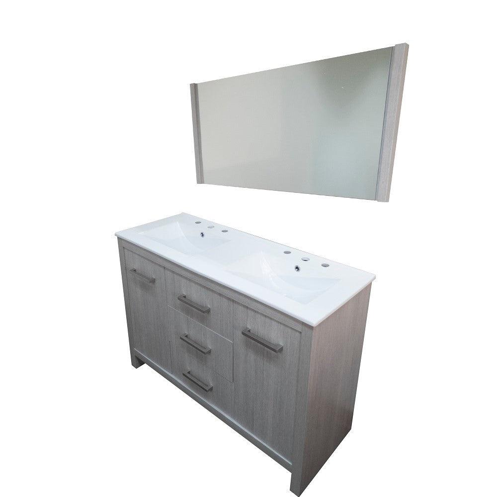 Bellaterra 48-Inch Double Sink Vanity - Gray 502001B-48D, Side View
